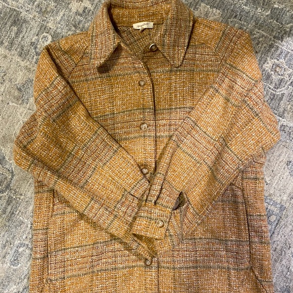 Mystree Mustard Plaid Shacket - Picture 3 of 7